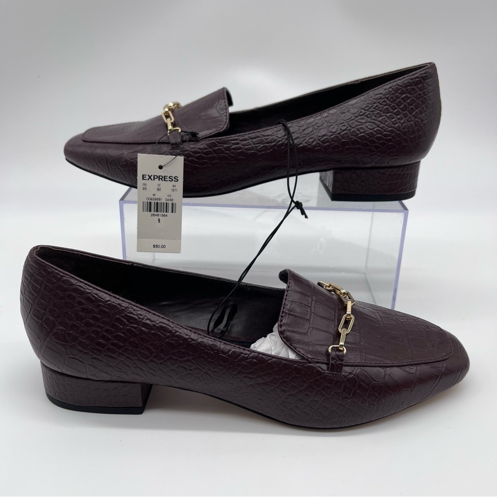 Express Women's Dark Burgundy Textured Loafers